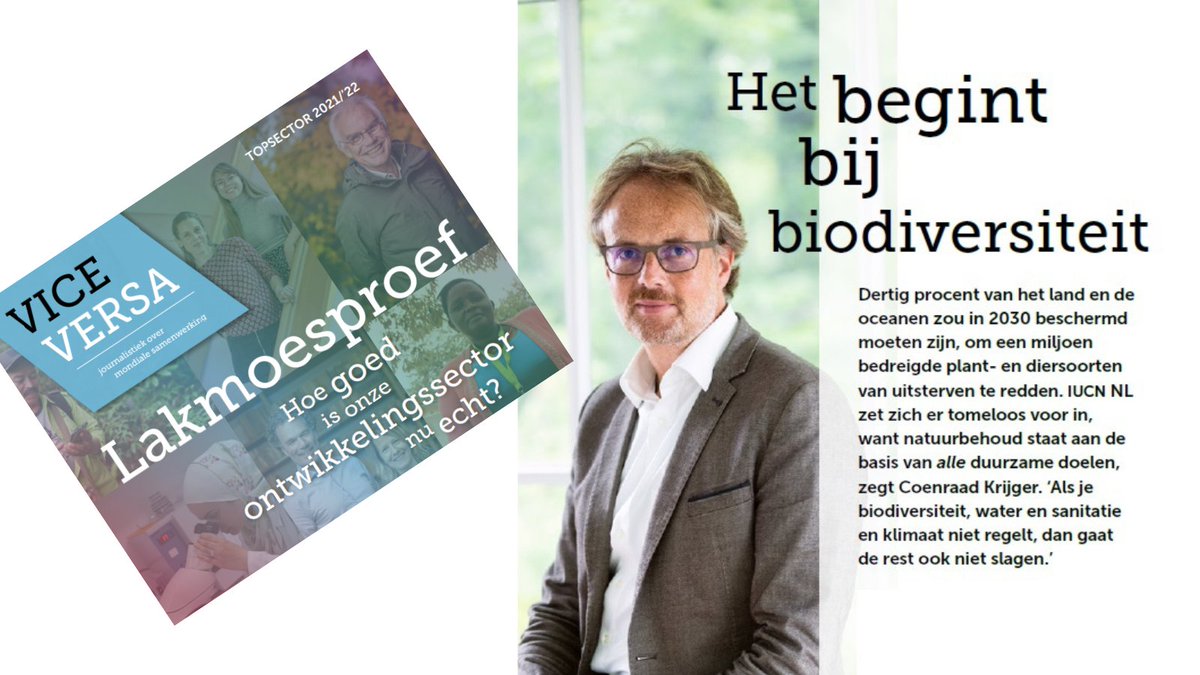 IUCNNL's tweet photo. "Behoud &amp; herstel van biodiversiteit zijn dé oplossing voor een veelheid aan mondiale problemen, zoals klimaatverandering, gezondheidsrisico’s &amp; armoede," bepleit onze directeur in de nieuwe special van @ViceVersaNL.  
Benieuwd? Je ontvangt de special als abonnee van ViceVersa. https://t.co/k25O9iSwKN
