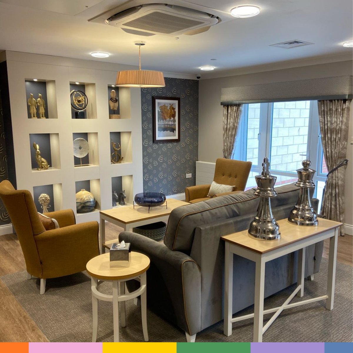 Loving the subtle colours that pull together to create a warm atmosphere. 

You wouldn’t even need the chess pieces to know that sitting here makes you feel like royalty!👑

#CatalystInteriors #InteriorDesignSpecialists #DementiaFriendly
#NursingHomes #DementiaCare