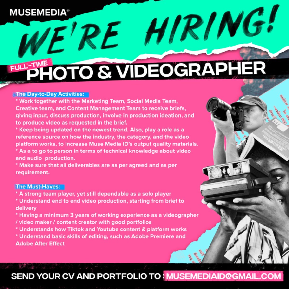 Temen-temen barangkali ada yang butuh dan tertarik di dunia kreatif boleh kirim CV dan Porto nya kesini 👇

musemediaid@gmail.com

Izin titip juga yah min <a href="/hrdbacot/">HRD BACOT</a> #lokercot