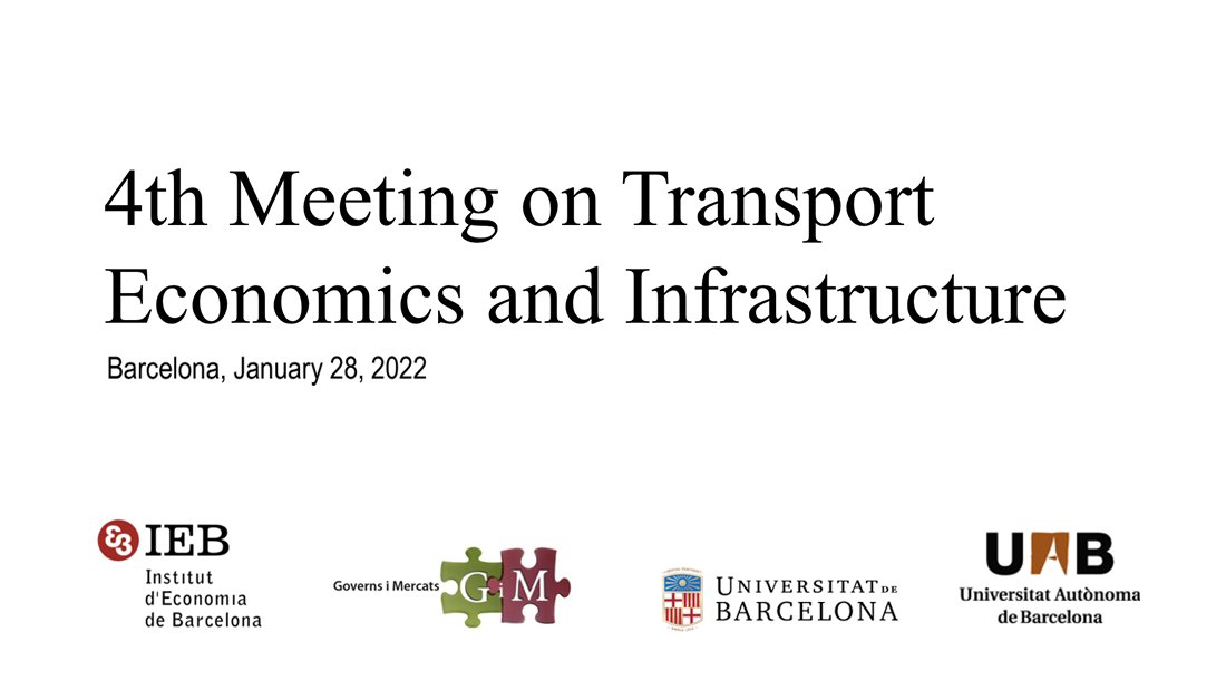 FundacioIEB's tweet image. 🚨 Tomorrow 🚨 
✈️ 🚆 🚙 🚲  4th Meeting on #TransportEconomics and #Infraestructure

🗣️ Keynote Speaker: #JosvanOmmeren (@vuamsterdam)
📍 Barcelona &amp;amp; Online

Program &amp;amp; free registration 👉 my.mtr.cool/ljcdkltpwd