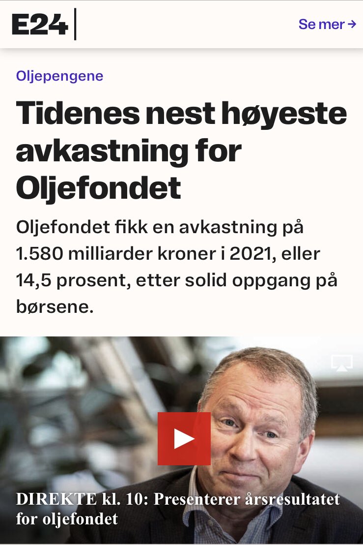 ...da er det bare å vente på kritikken på alle som IKKE ville at N.Tangen skulle styre pengebingen til AS Norge.