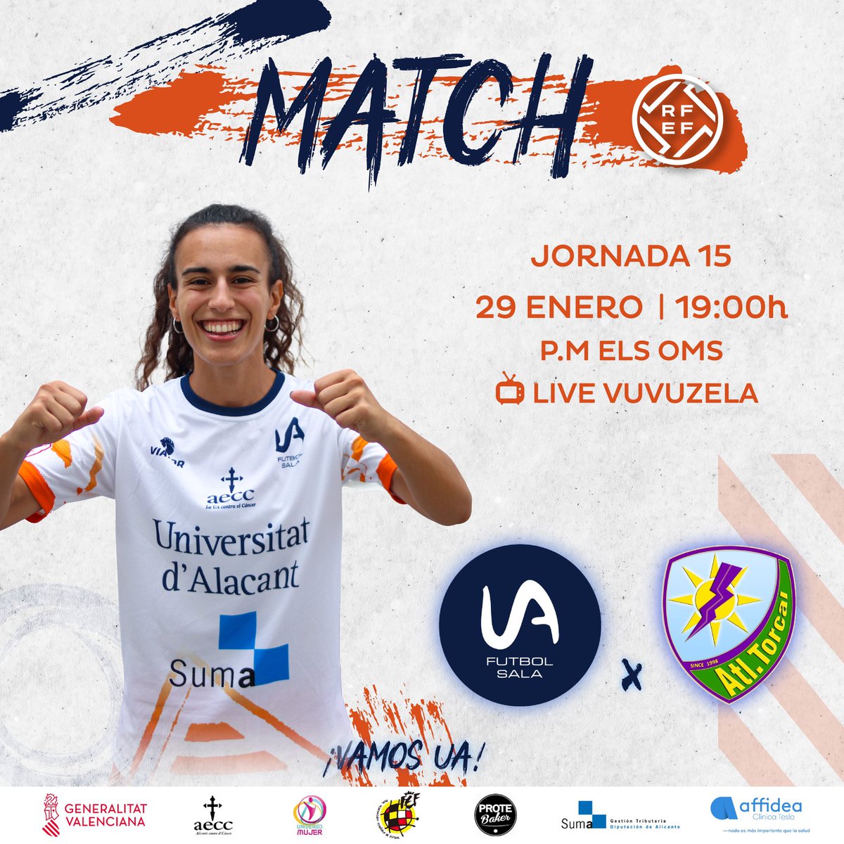 🏠 Jugamos en casa!

🗓 Sábado 29 de enero
⚽️ <a href="/UAfutsafemenino/">UA Futbol sala</a> vs <a href="/AtleticoTorcal/">Nueces de Ronda Atlético Torcal</a> 
⏰19:00 horas
🏟 P.M Els Oms 
📺 <a href="/live_vuvuzela/">SinopsisVuvuzela</a> 

¡VAMOS UA! 💪🏻🔥