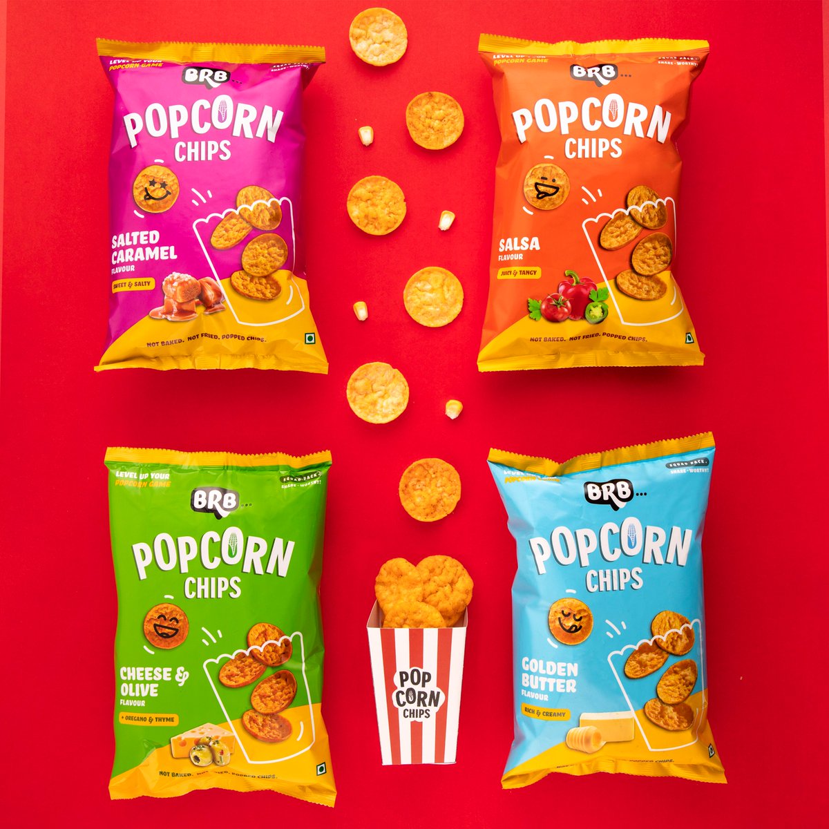 🥁 Crazy new product alert from BRB 🥁 

Launching yet another innovative product range from @feel_like_brb - BRB Popcorn Chips !! Popcorn like you've never had before - in the form factor of chips. Time to level up your popcorn game 🍿🍿 with BRB Popcorn Chips. /cont