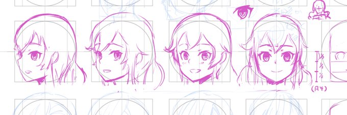 デッサン力はないので
あえて一定の顔は描ませんでした

でも今回は漫画に挑戦するので
ある程度の角度の顔を設定して
備えておくのです 