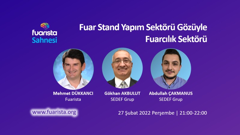 Değerli meslektaşlar;
Değerli izleyiciler

Bu akşam; 27 Ocak 2022 Perşembe akşamı saat 21:00-22:00 arasında Fuarista Sahnesi’nde SEDEF GRUP Yöneticilerinden GÖKHAN AKBULUT ve TURAN ABDULLAH ÇAKMANUS‘u ağırlıyoruz.

Bedelsiz Kayıt ve Katılım Linki: 
us02web.zoom.us/meeting/regist…
