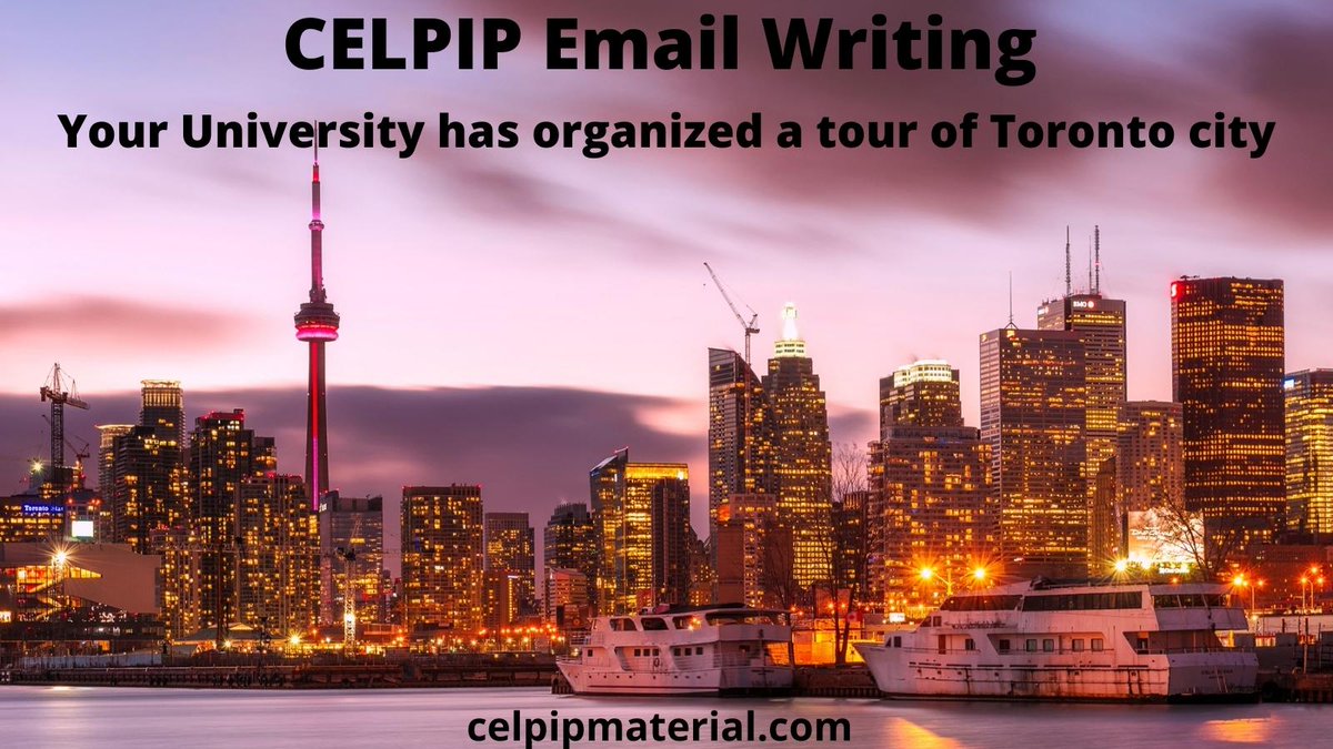 celpipmaterial's tweet image. Your University has organized a tour of Toronto city. Your friend lives in Toronto. A letter to a friend about an educational tour CELPIP Email Writing.

celpipmaterial.com/university-has…

#celpip #celpipemail #celpipmaterial #celpipprep