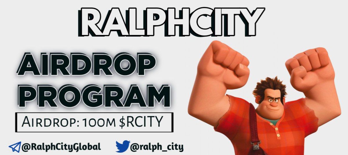 🔰 RalphCity Airdrop
🎁 Reward Pool: 100,000,000 $RCITY  
👥 Referral: 500 $RCITY
🧶 Rate: ⭐️⭐️⭐️⭐️⭐️
🗓 Distribution Date: Within 24 Hours

📚 Airdrop Link: t.me/RalphCityAirdr…

📡 Website: ralphcity.digital #airdroprampage