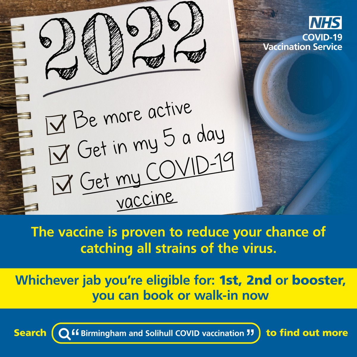 Aged 18+ and had your second dose of the COVID-19 vaccine three months ago?

💉 You can get your COVID-19 booster now, to give you longer-term protection against getting seriously ill from COVID-19.

➡️ Book now or find your nearest walk-in clinic here: bit.ly/2TnFn6A
