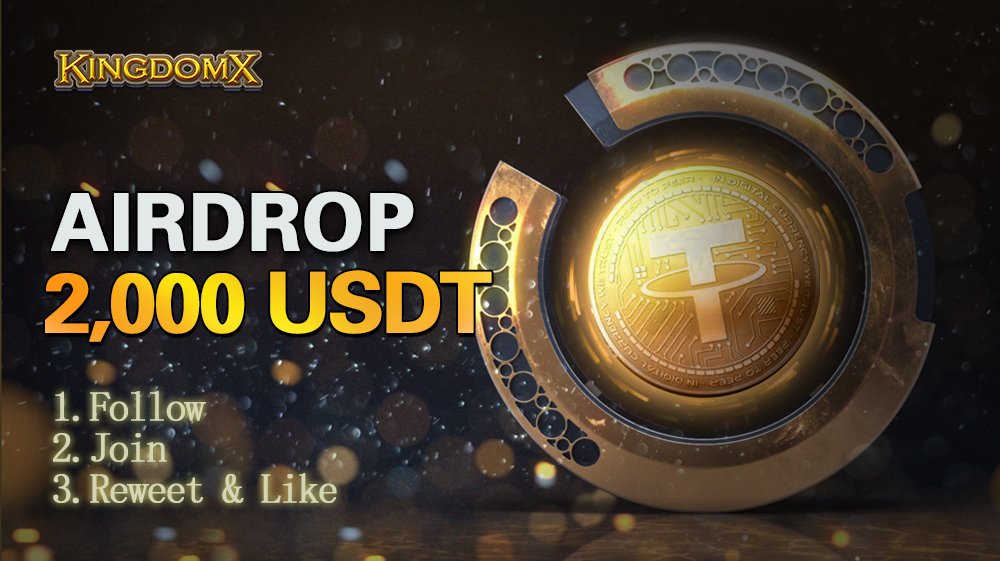 ✨KingdomX #Airdrop (USDT)
⚡️⚡️⚡️⚡️⚡️⚡️
💸Reward:2 USDT Each—800 Random Users
👯‍♂️Referral:5 USDT Each—Top 80 Referrals
⏲️Date: 28/01/2022-- 7/02/2022

To enter, plz talk with this TG bot:
t.me/KingdomX_Airdr…