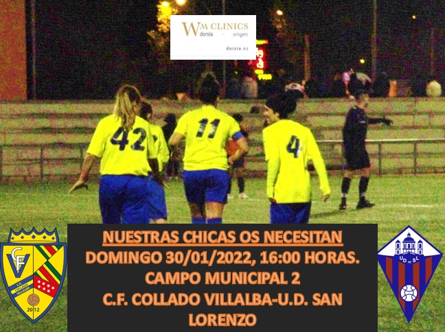 cfvillalbaesc's tweet photo. El domingo, importante partido de nuestro equipo femenino frente a la @udsanlorenzo . NO TE LO PUEDES PERDER. https://t.co/APInfOwNAI