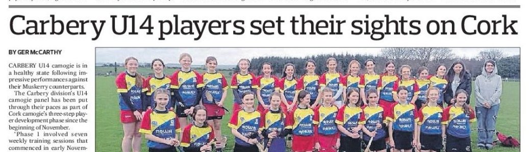 germccarthy74's tweet photo. The @carberycamogie1 @CarberyCamogie U14 panel are extremely busy and hoping to provide players for the 2022 @CorkCamogie inter-county panel. Article in this week's @SouthernStarIRL

#corkcamogie #camogie #camogieassociation #camáncorcaigh #Camogie https://t.co/rxuQdpDOk3