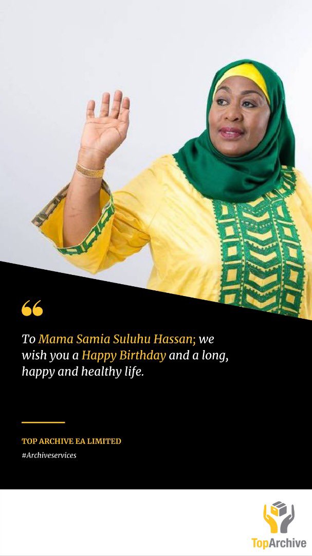 top_archive_ea's tweet photo. Happy Birthday Madam President!
@SuluhuSamia https://t.co/o8WpwDDqp2