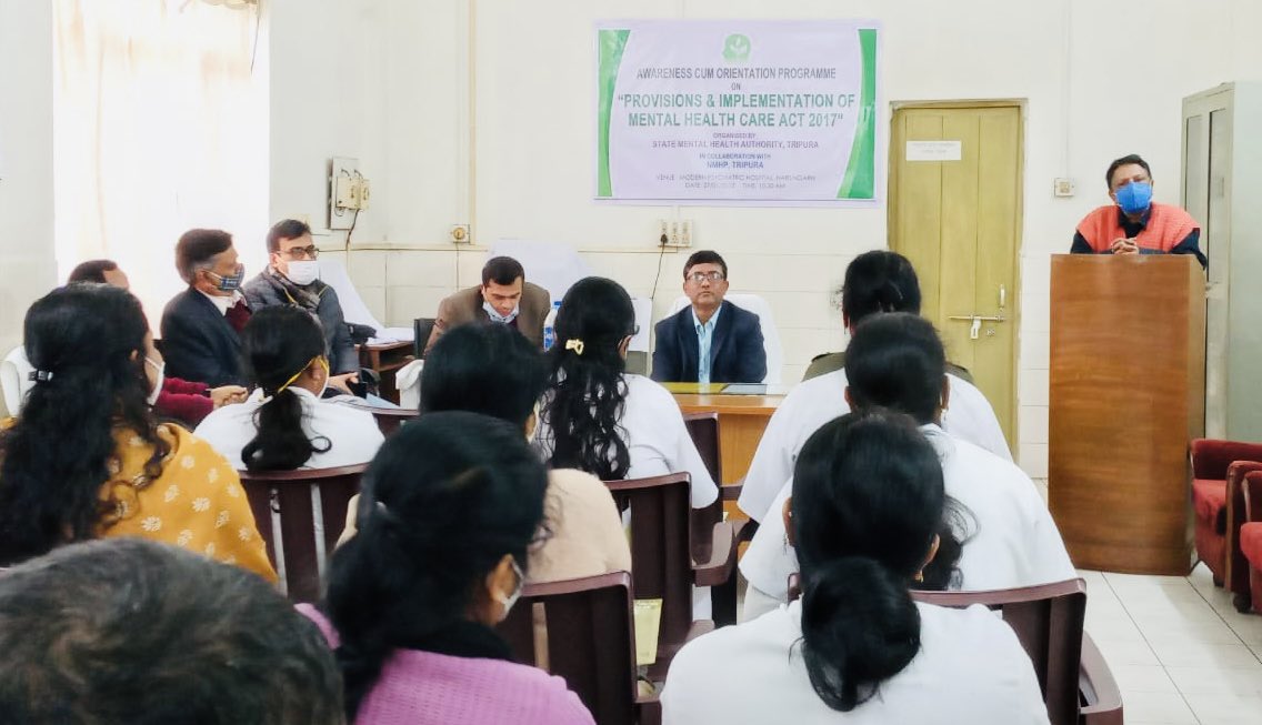 NmhpTripura's tweet image. A successful awareness training program of State Mental Health Authority (SMHA) Tripura in collaboration with NMHP TRIPURA on “Provision &amp;amp; Implementation of MHCA 2017” with various stakeholders. 
@nhm_tripura @HfwTripura @tapas_saha74 @MoHFW_INDIA