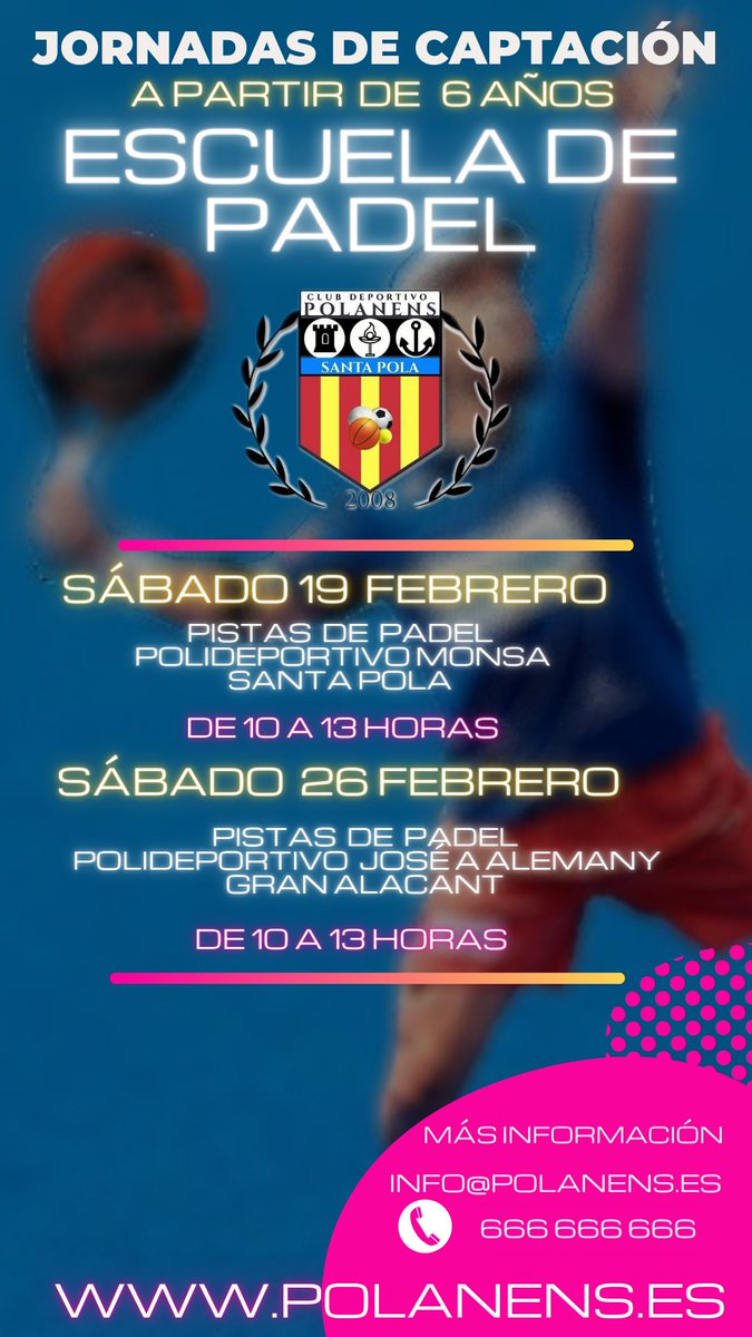 Nuevo Proyecto Polanens 

Escuela de Padel 🥎

polanens.es/2022/01/nuevo-…