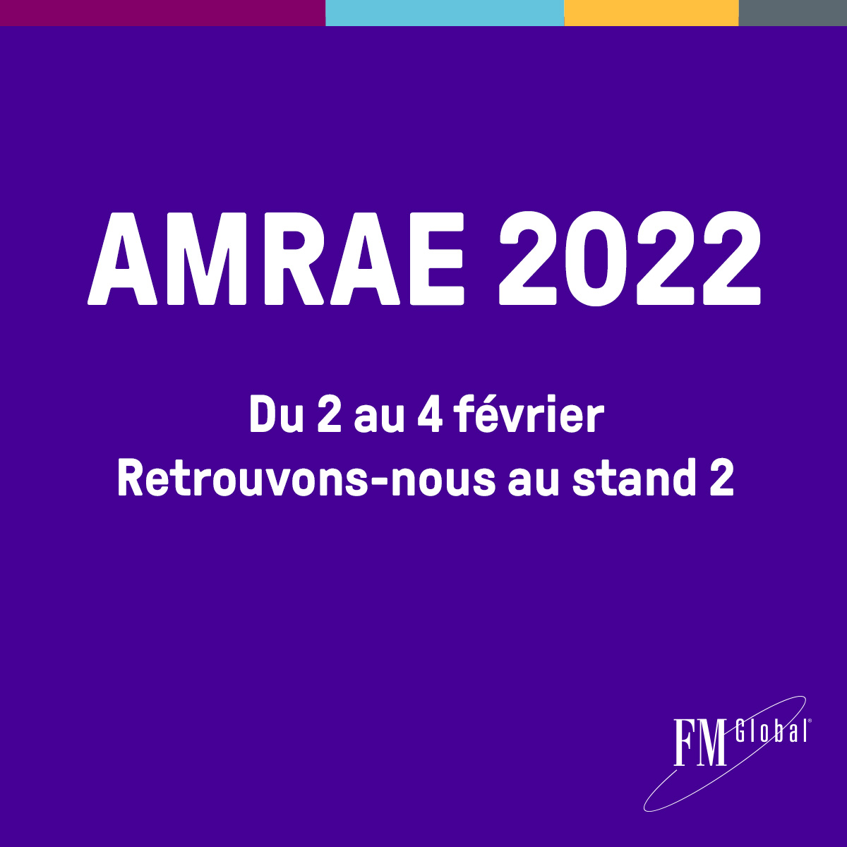FMGlobal_FR's tweet photo. L’#AMRAE2022 commence le 2 février ! Rendez-vous sur le stand 2 pour anticiper ensemble vos risques actuels et futurs : https://t.co/upRI7hQyaZ https://t.co/MfThS0162I