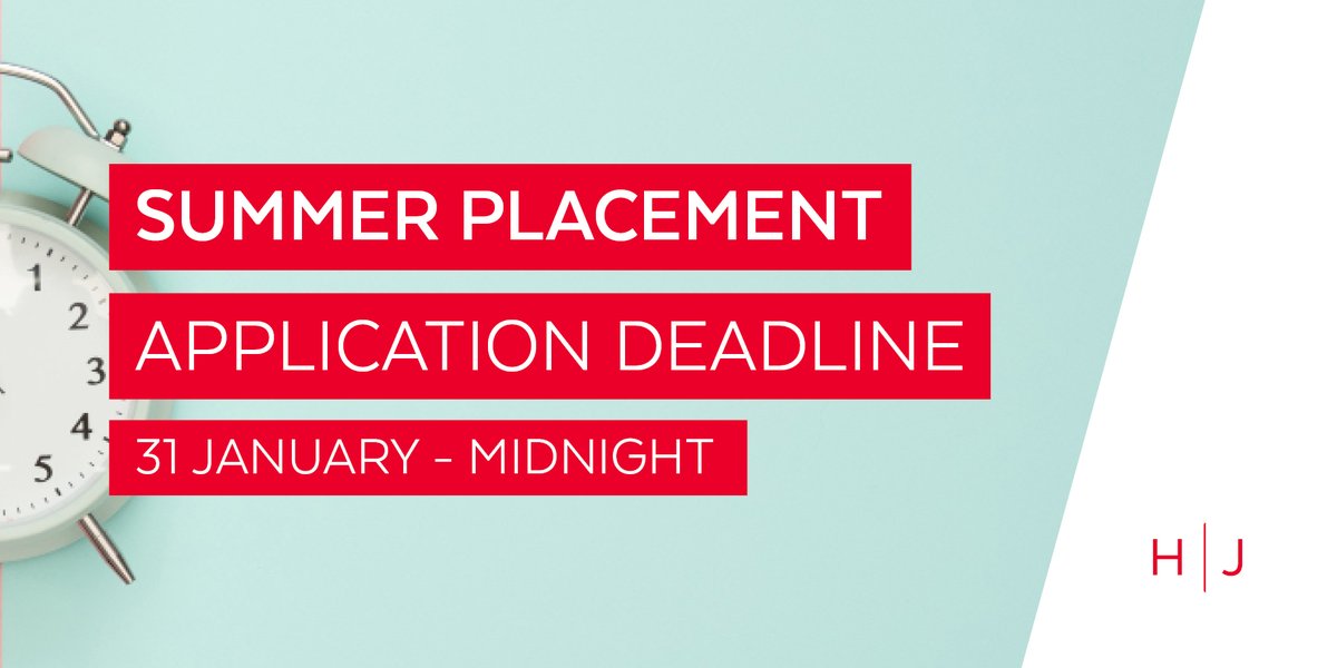 📢 Only 4 days left to apply for our popular summer placement programme!

If you are:
- a second year undergraduate student
- enrolled on the Grad Diploma in Law, or
- a graduate

Apply now: bit.ly/2IS9GKq