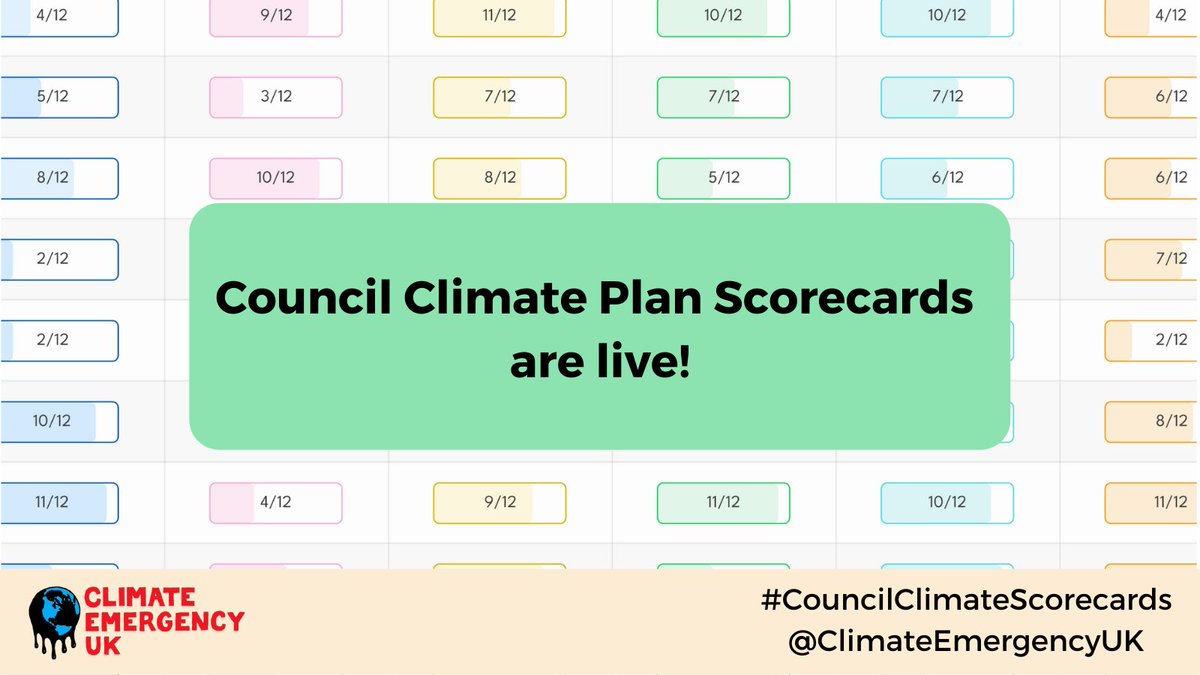 How does your council do on the #CouncilClimateScorecards?👀
3 years since councils starting declaring a climate emergency, this is the first ever assessment of all UK councils' climate action plans. 
councilclimatescorecards.uk