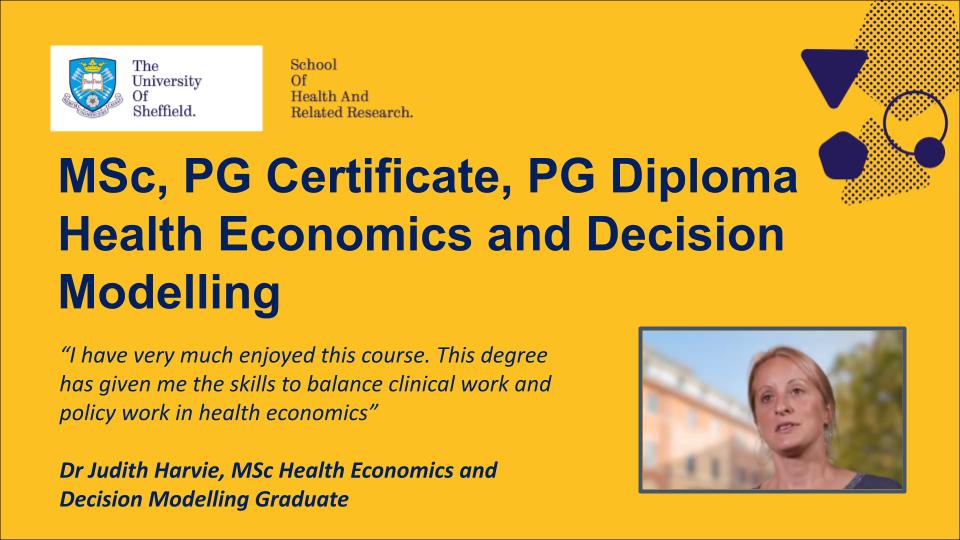 SCHARRSheffield's tweet photo. On our Health Economics and Decision Modelling programme you’ll study a growing area with a worldwide demand for qualified specialists. Learn more at:
https://t.co/H7AtE354Dh
#healtheconomics #decisionmodelling #costeffectivenessmodelling https://t.co/SszKwQXTgB