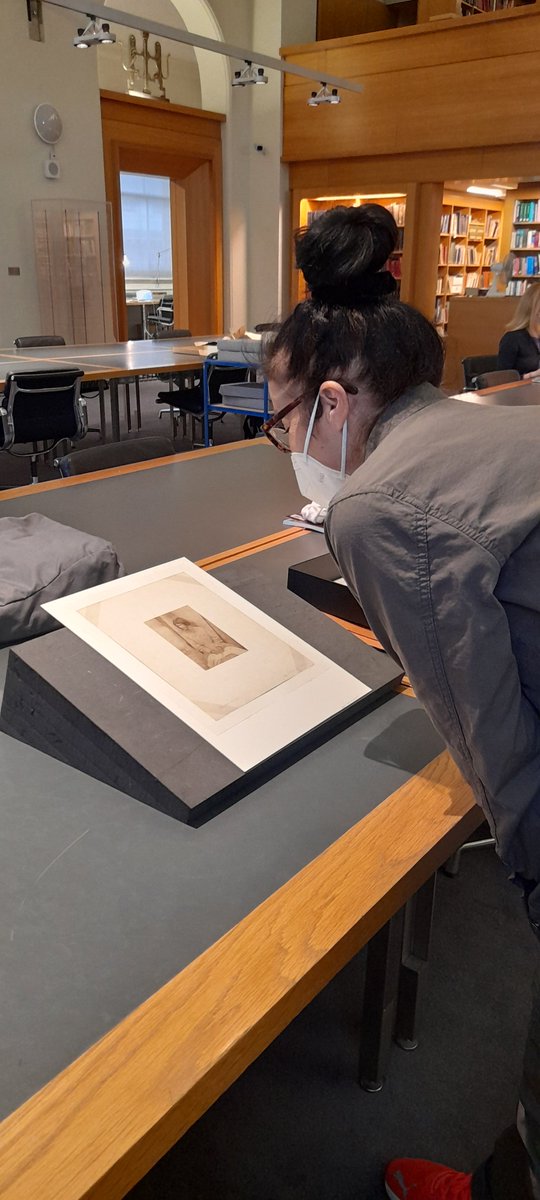 So pleased to welcome artist <a href="/_JoLonghurst/">Jo Longhurst</a> to the <a href="/V_and_A/">V&A</a> Study Room yesterday to see Dr. Hugh Welch Diamond's calotype portraits of patients in Surrey County Asylum, made in around 1855. From the <a href="/The_RPS/">The Royal Photographic Society</a> collection #mentalhealth #Psychiatry #photohist #calotype #photography