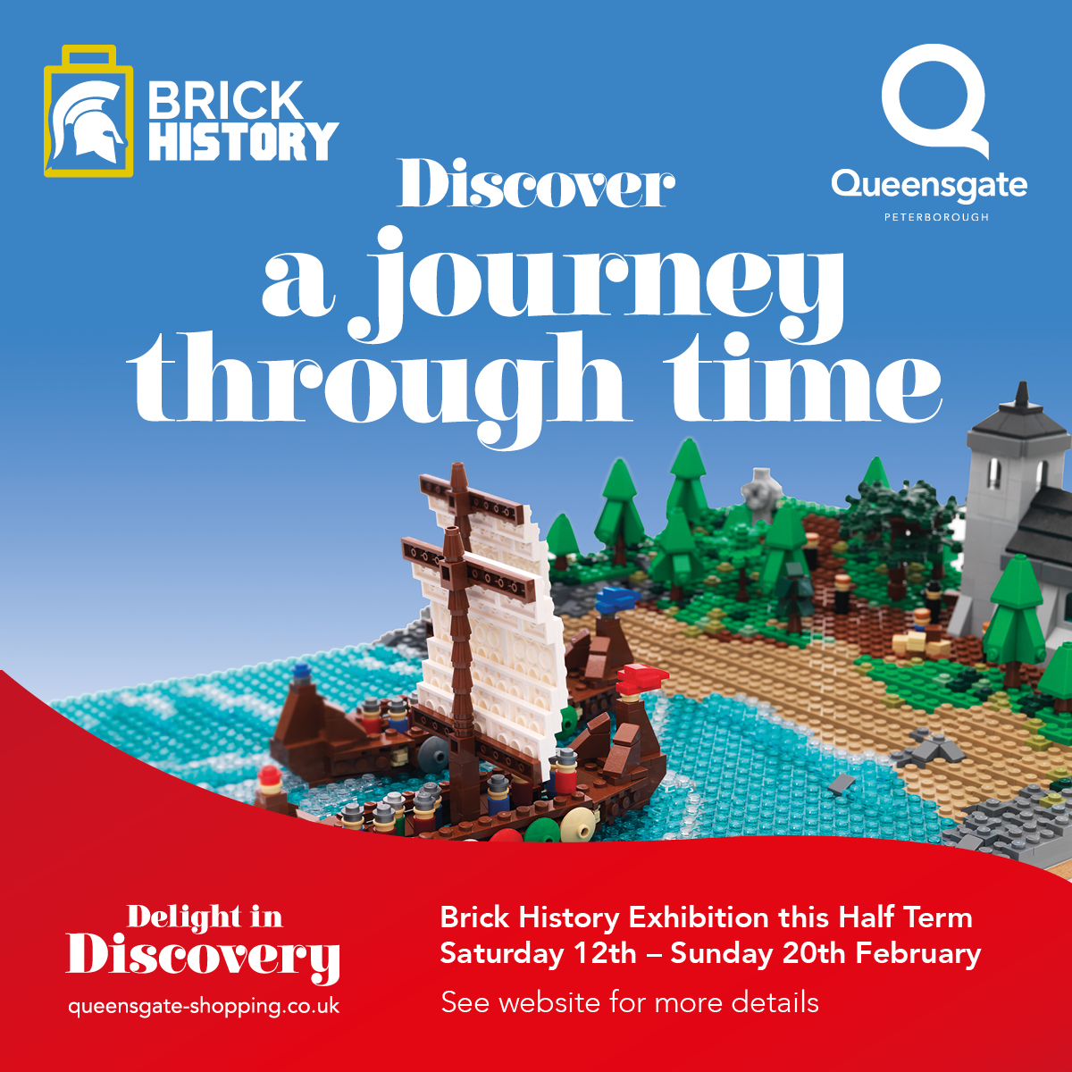 Join us this Half Term for a journey through time at our Brick History Exhibition! Brick History takes famous moments from history & imagines them in LEGO® bricks - how many will you recognise? This is a FREE event & will be open within the normal shopping centre opening hours.