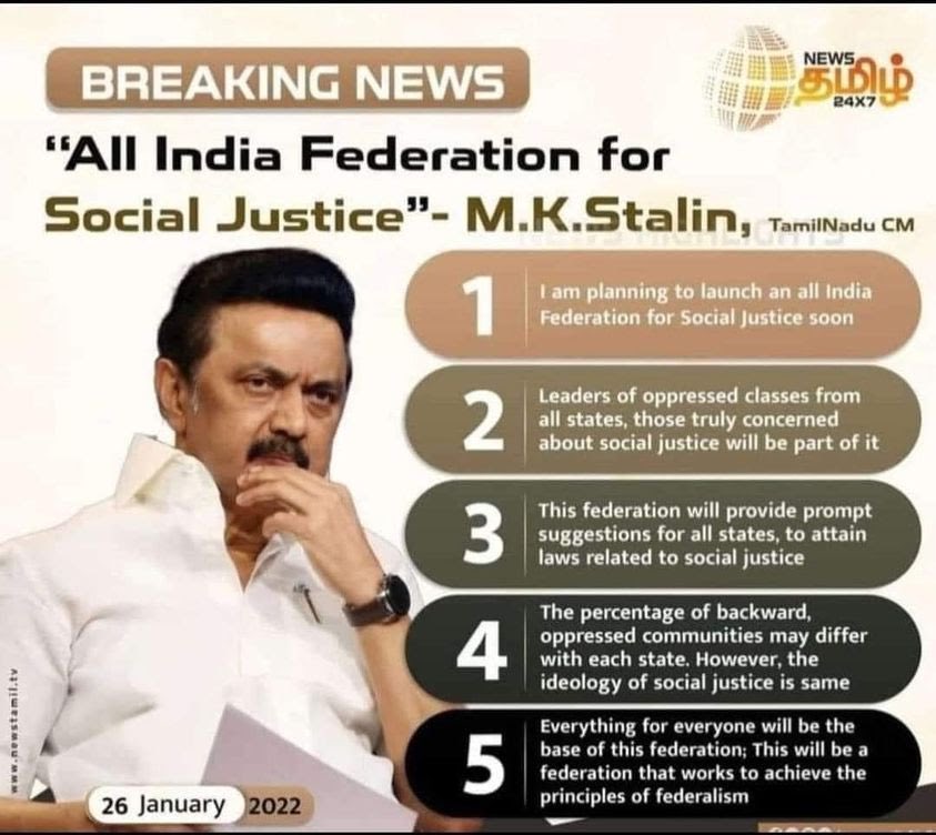 ycs_chief's tweet photo. I appreciate the initiative that @mkstalin sir has put forth toward Social Justice. I am extending my greeting and support toward the objectives. This will improve and illuminate, India as a progressive and welfare nation on world map. 
@MandalArmyChief 
@ratanlal72 
@AwajVeer https://t.co/KnuWSP21vG