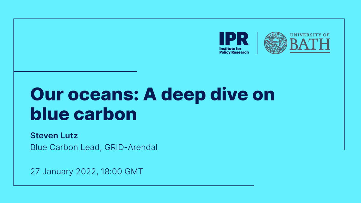 UniofBathIPR's tweet photo. Starting now 📢 'Our oceans: A deep dive on blue carbon' 🌱🌊 

We're joined by Blue Carbon Lead at @GRIDArendal, @StevenJLutz, and our Director, @IPR_NickP.

Watch live ➡️ https://t.co/FnTflL4UUq #IPROceans https://t.co/pJi6kYEvsA