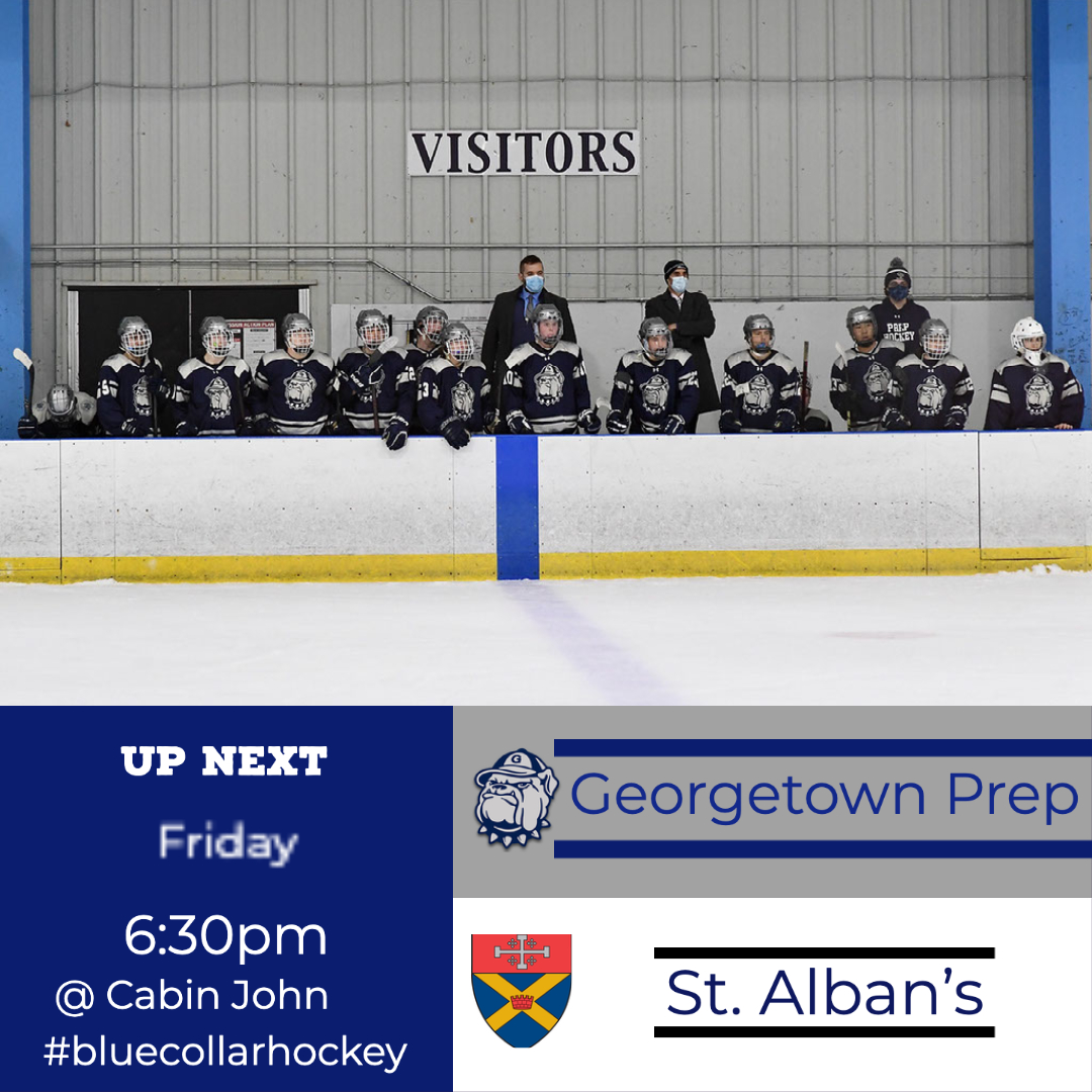 Tomorrow! Big IAC matchup at Cabin John! @GeorgetownPrep v St. Alban's! #bluecollarhockey