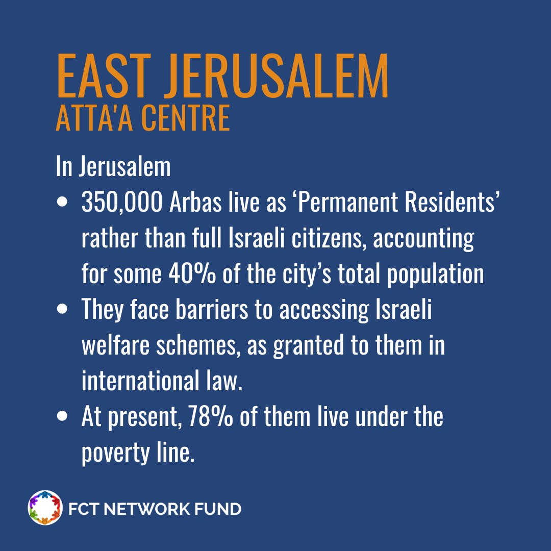 The Atta’a Centre’s work aims to diffuse tensions between residents and the Israeli state by making their personal rights more accessible, and by facilitating dialogue and reconciliation. 

Donate to the Atta'a Centre here: bit.ly/3tcZJeD