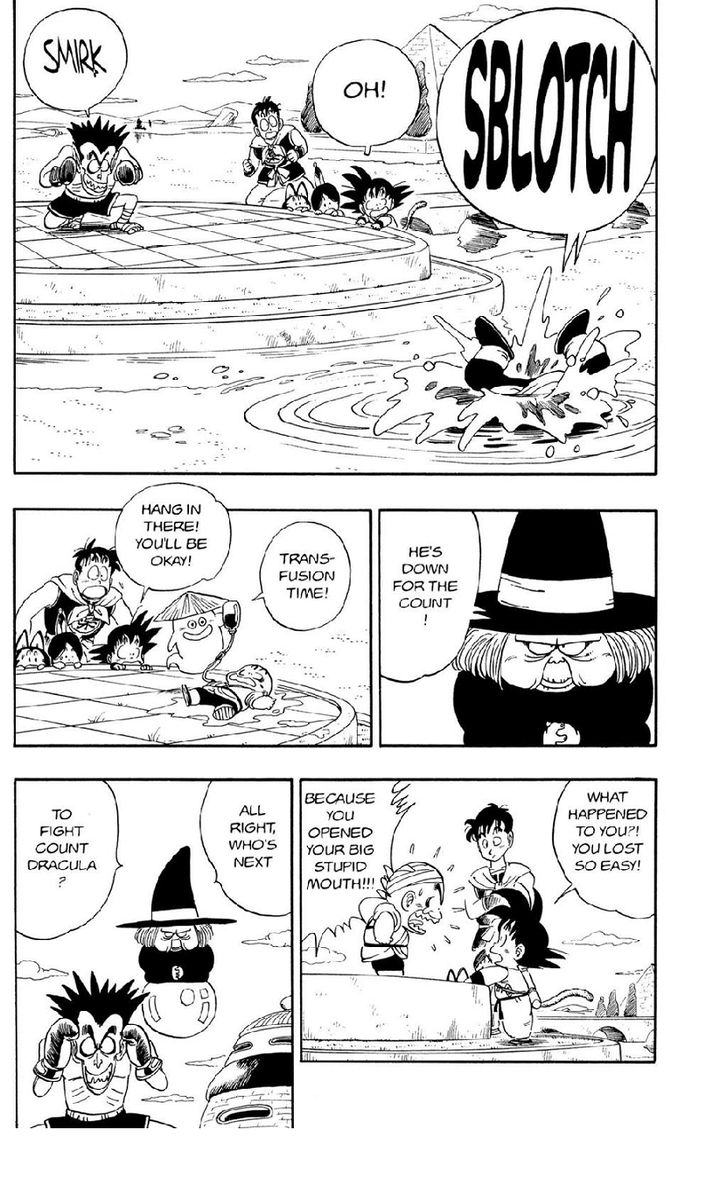ElisaJGCC's tweet photo. "Krillin, it looks like you grew hair!!" 

"What happened to you? You lost so easy."

Goku to Krillin in Chapter 99 of Dragonball 

#Goku #DBQuotes #DragonBall https://t.co/UwFKUXuqCJ