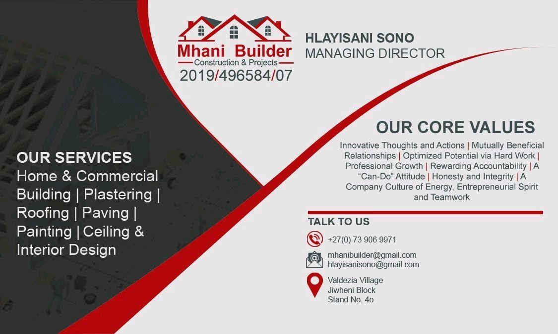Hlayisanisono's tweet photo. For your building service you can contact us 👇 #mhanibuildara 👷‍♀️ https://t.co/Xw1Ba7PI7Z