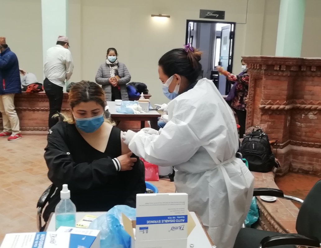 NocNepal's tweet photo. NOC took the initiative to distribute Booster Vaccine of COVID 19 to Athetes, Coaches and all the stakeholders of Sports. https://t.co/AVPNsC7THs