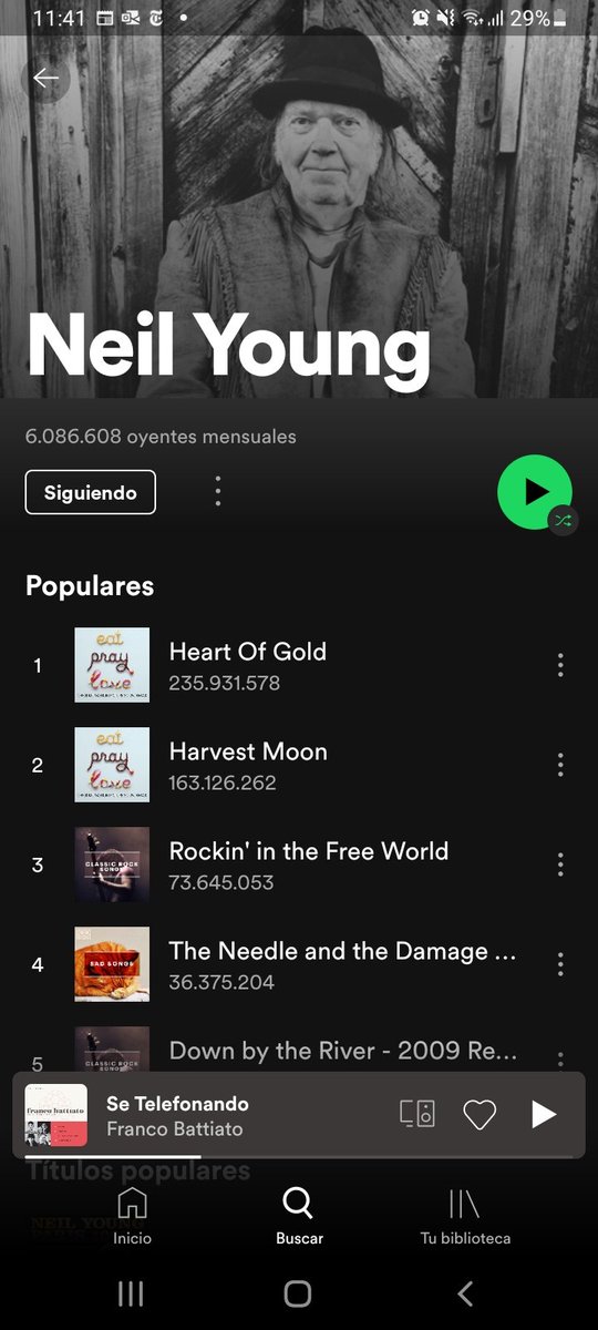 fernavarro17's tweet photo. Ya no hay música de Neil Young en Spotify. Esto es lo que aparece: cinco canciones que no son de los discos reales y tampoco hay discos. Quedemonos con esta fecha. Neil Young, caballo loco, echa el pulso a este mundo de posverdad. Id a por sus discos a las tiendas. Que truenen. https://t.co/Gf8RIQTetm