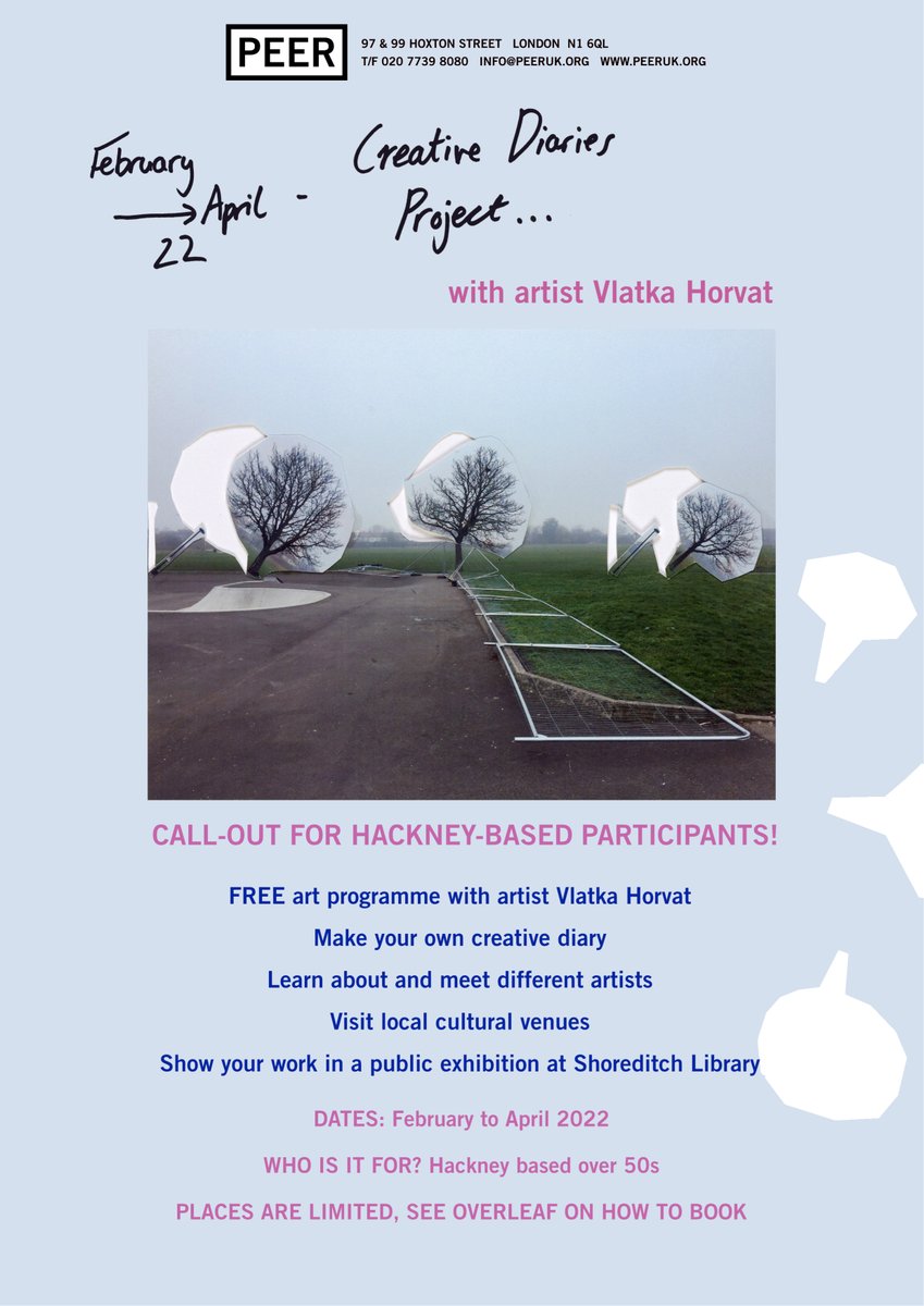 ShoreditchTH's tweet image. #FriendsofSTH
@HelloHoxton are looking for #Hackney residents over 50 to take part in #CreativeDiariesProject with artist
@VlatkaHorvat, feat. workshops &amp;amp; cultural visits exploring collaboration &amp;amp; creative diary making! Find out more: bit.ly/3g1rh2p
#HelloAgainHackney