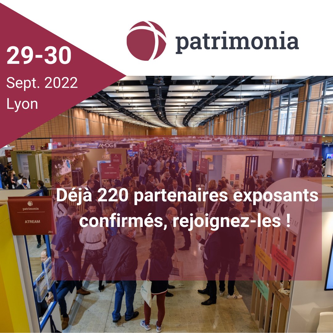 🔔 En ce début d'année, 220 exposants ont déjà confirmé leur présence pour la Convention Patrimonia qui se déroulera fin septembre ! Ne tardez pas à les rejoindre car les places vont bientôt se faire rares... 😉 Si vous souhaitez plus d'informations 👉 patrimonia.fr
