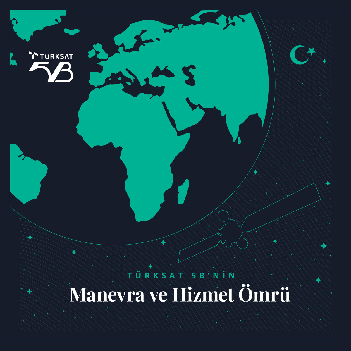 Ülkemizi uzayda gururla temsil eden, üretim ve fırlatma aşamaları başarıyla tamamlanan Türksat 5B’nin manevra ömrü en az 35 yıl olarak hesaplanmıştır. 

#Türksat #İletişimHerYerde #PeycON #Türksat5B