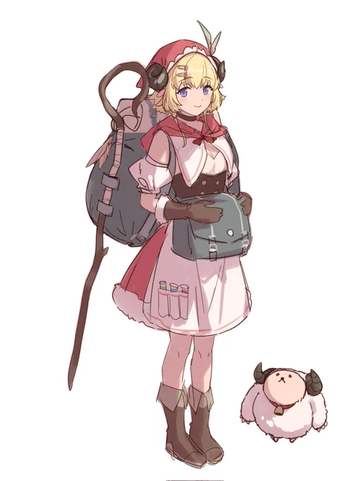 アトリエっぽい感じのわためぇラフ 
