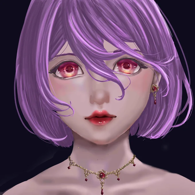 レポート溜まりまくってる時に限って落書きが捗る、、( ゜д゜)タノスィ… #オリジナルイラスト  #厚塗り 