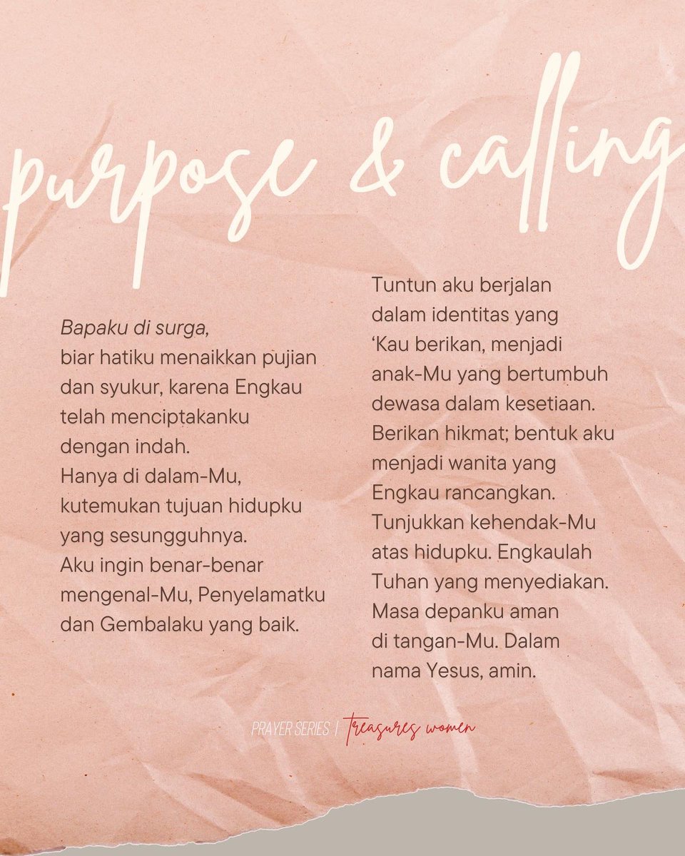 TreasuresWomen's tweet photo. Let's take a moment to pause and pray. 👏🏻 Remember God, who holds our future.
#TreasuresWomen
#PrayerSeries
#PurposeandCalling https://t.co/yKCGMGzIZT