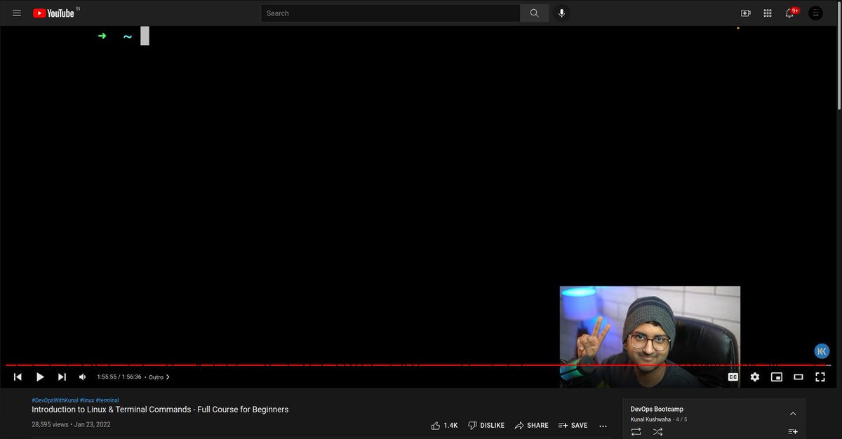 Just completed the Linux Commands video by <a href="/kunalstwt/">Kunal Kushwaha</a> . A very exciting experience operating on a Linux system after years of heavy windows usage. Can't wait to try out some commands and accidentally delete my entire system XD. 
#DevOps #DevOpswithkunal  <a href="/devopswithkunal/">DevOpsWithKunal BOT</a>