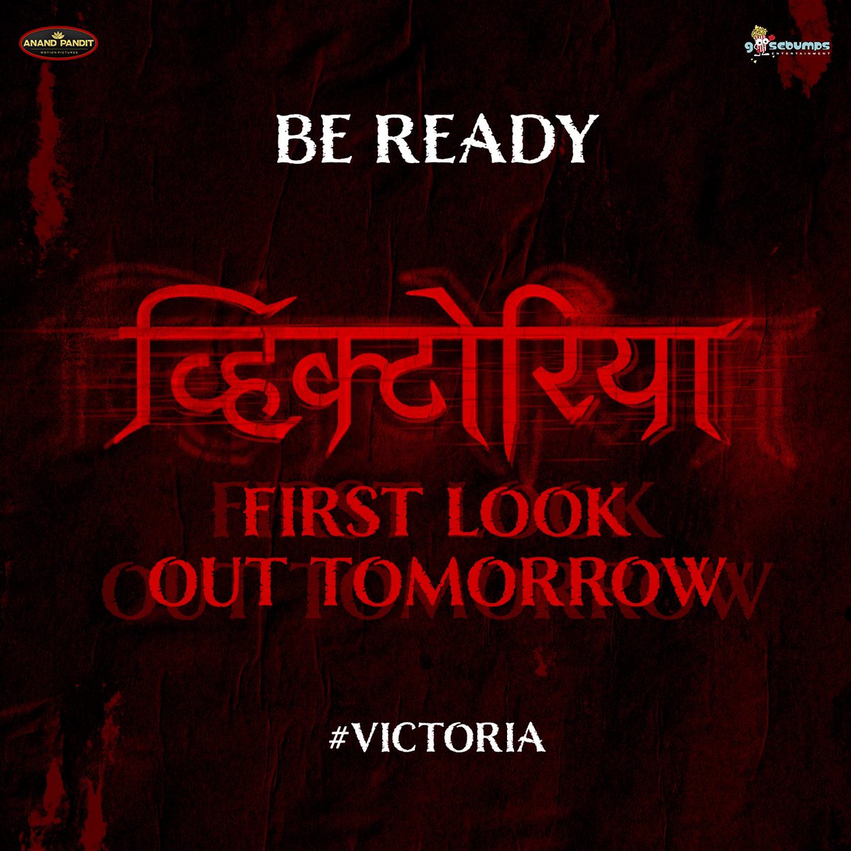 First Glimpse of #Victoria Out Tomorrow. 

Produced by #AnandPanditMotionPictures & #GoosebumpsEntertainment 

Directed by - #JeetAshok & #VirajasKulkarni 

Producers - #AnandPandit #RoopaPandit & #PushkarJog
