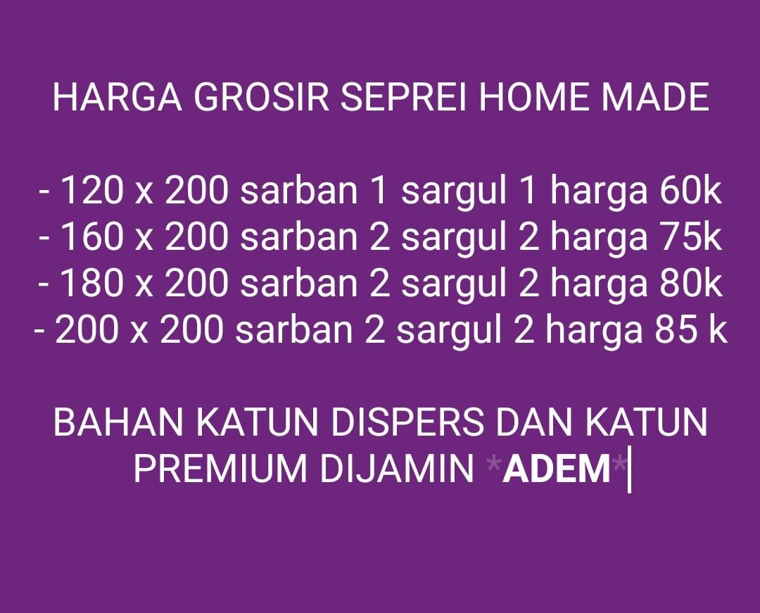Catatan_ali7's tweet photo. BISMILLAH

SEPREI HOMEMADE ASLI JAHITAN TANGAN  EMAK EMAK DI KLATEN 

Jenis bahan: Katun halus &amp; Premium

Harga mulai 60ribu - 200 ribuan

@FebrikeR @febby_wu @WongAlasRoban @____w0nd3rBaper @_peterbell__ @Smsl_alghozali @fahiraidris @paa_piiyoo @CutSarina5 @amira_suud @PrieLeo_ https://t.co/usdL9szkQq