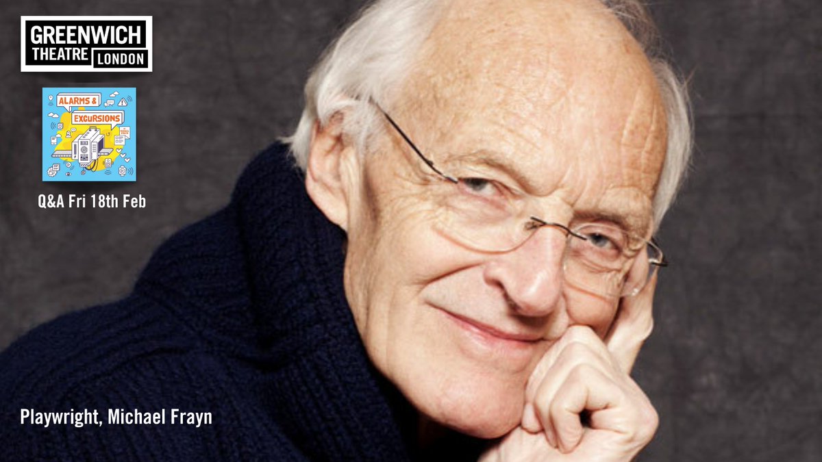 Great news! The prolific playwright Michael Frayn joins us for a Q&amp;A on Fri 18th Feb during the run of our production, Alarms &amp; Excursions. More details about how to join us: greenwichtheatre.org.uk/events/alarms-…
#Greenwich #interview #technology #stageplay