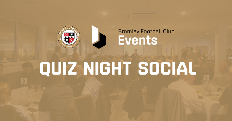 bromleyfc's tweet photo. 🤨 𝙌𝙐𝙄𝙕 𝙉𝙄𝙂𝙃𝙏 𝙎𝙊𝘾𝙄𝘼𝙇

@bromleyfcevents are hosting a Quiz Night!

😄 Open to fans, local residents and public 
📅 Fri 11th Feb
🍻 Venue Suite 7:30pm
🎫 £5 a person (nibbles included!)

Book a place 👉 ben.hayward@bromleyfc.co.uk

Pls RT! 

#BeckBromFL #WeAreBromley