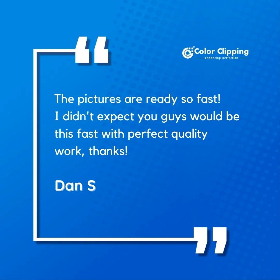 ColorClippingUS's tweet photo. Speed and quality are what we stand for. so you can sit back and relax!
#happyclients #colorclipping #imageediting #photoshopcc #testimonial https://t.co/daFmkhTlTY