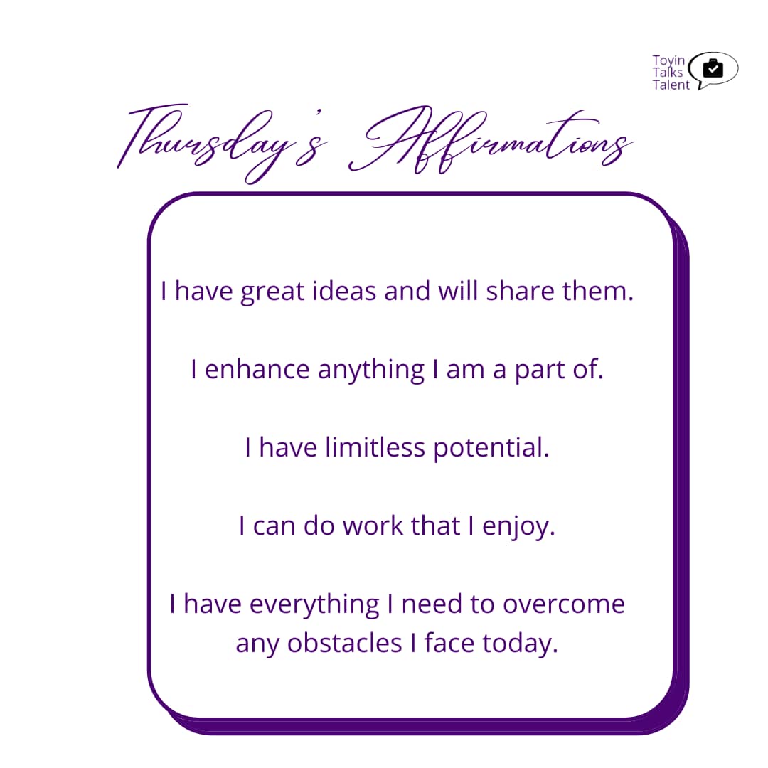 toyintalktalent's tweet photo. Day 4 of 30. Think on these things. You are a treasure trove of potential!
#toyintalkstalent #t3network #t3nextchapter #talent #career #skills #30daysofaffirmation #workingthetalk https://t.co/YwmzT7oWbF