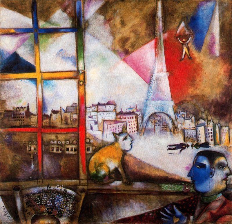 París a través de la ventana, 1913, Marc Chagall