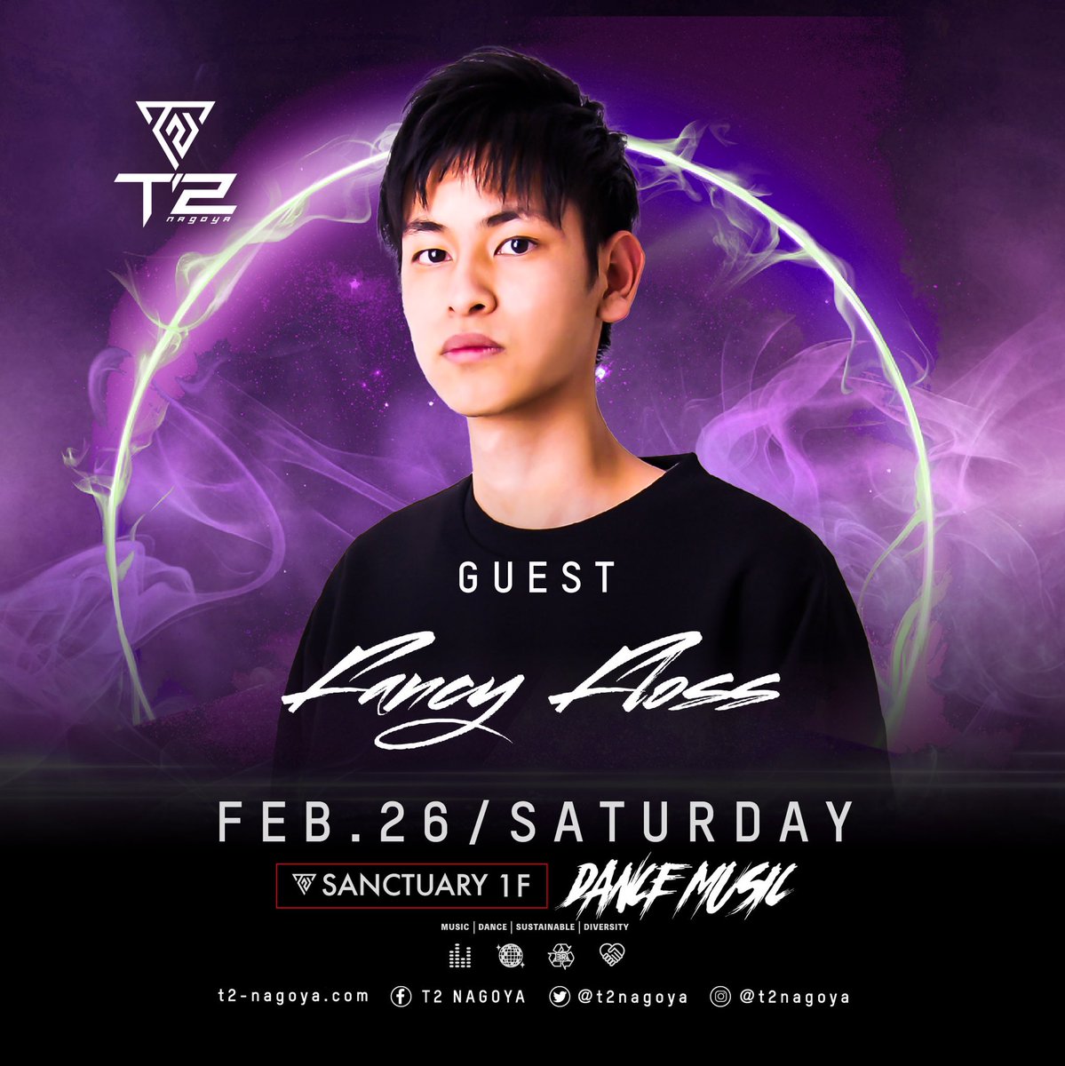 t2nagoya's tweet photo. .
【 GUEST DJ 】
02/26 SAT OPEN 21:00〜5:00
1F - SANCTUARY -
OPEN 21:00CLOSE 05:00
GENRE : DANCE MUSIC.ALL MIX
GUEST DJ
・Fancy Floss【 @fancy_floss 】
#T2NAGOYA #fancyfloss #progressivehouse #club #dancemusic #party #名古屋 #クラブ #ゲスト #パーティー https://t.co/WWfN5CdMzF