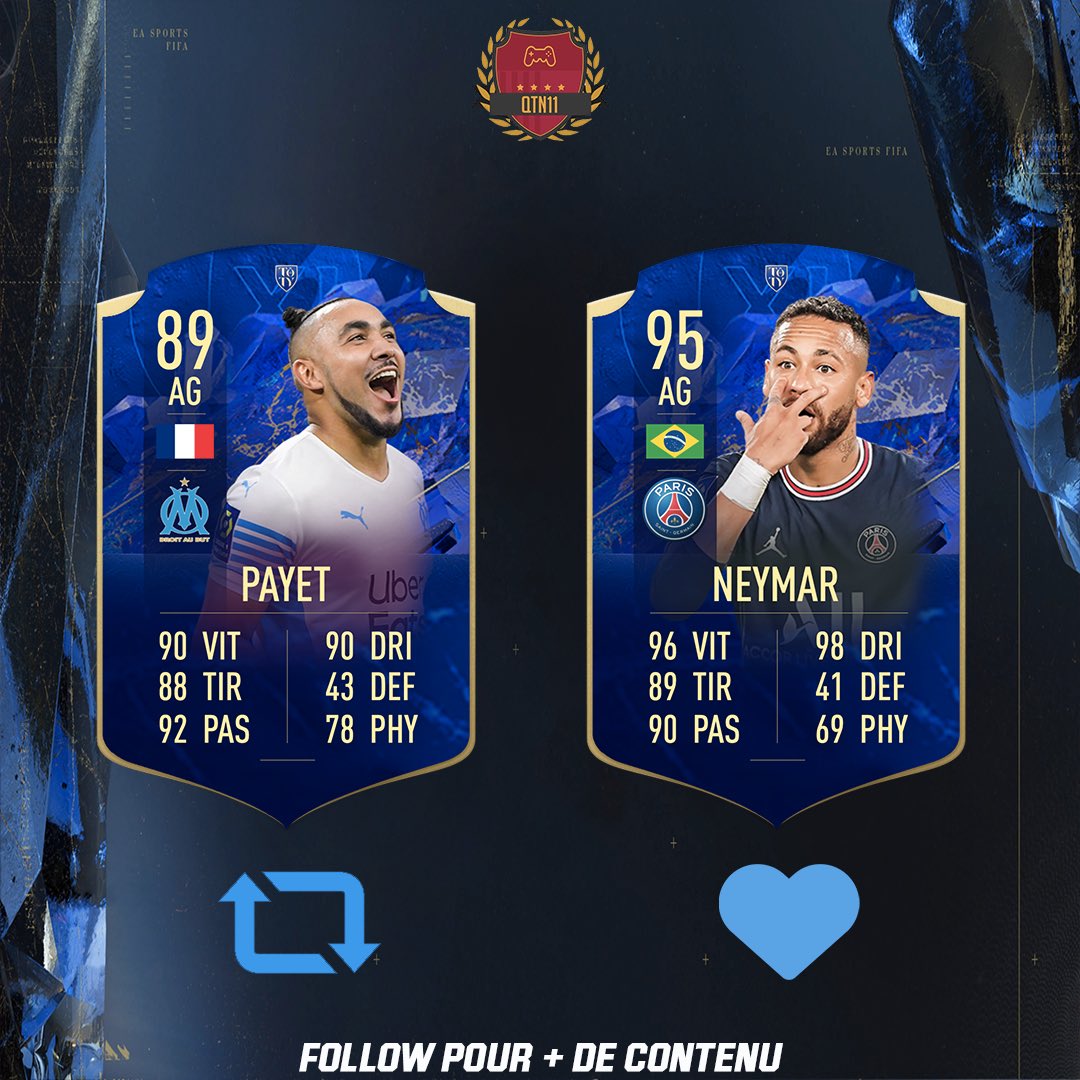 Un joueur de Ligue 1 sera dans les TOTY mention honorable 👀

Vous votez pour qui ? ⚡️

🔃 Pour Payet
💙 Pour Neymar 

#FUT22 #FIFA22