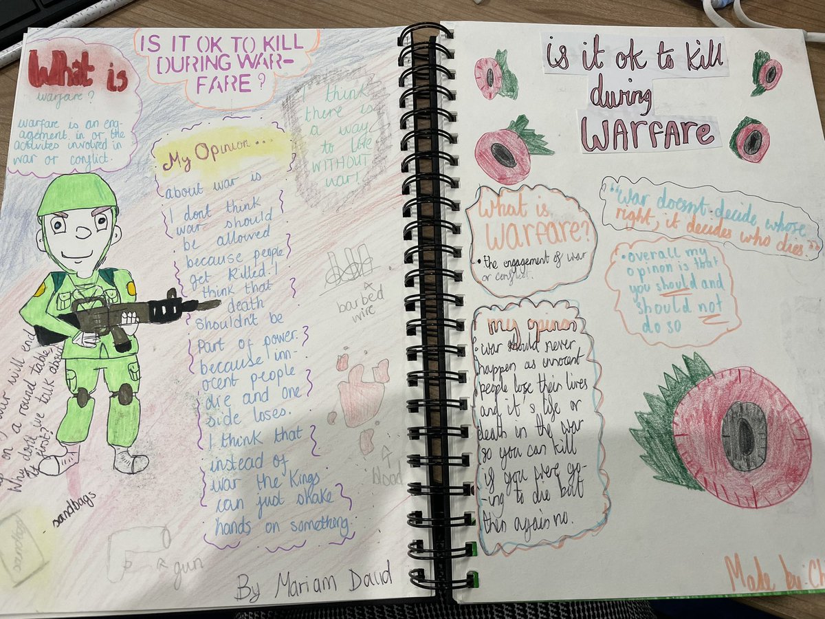 WyvilPrimary's tweet photo. Absolutely fantastic #p4c #homelearning from 6RM this term, linking their #history and #english work together. They definitely deserve an award! @SAPERE_P4C #p4catwyvil #homework #hometalk #englishatwyvil #historyatwyvil #philosophy 💭🤔🗣 https://t.co/04ssPgnmQk