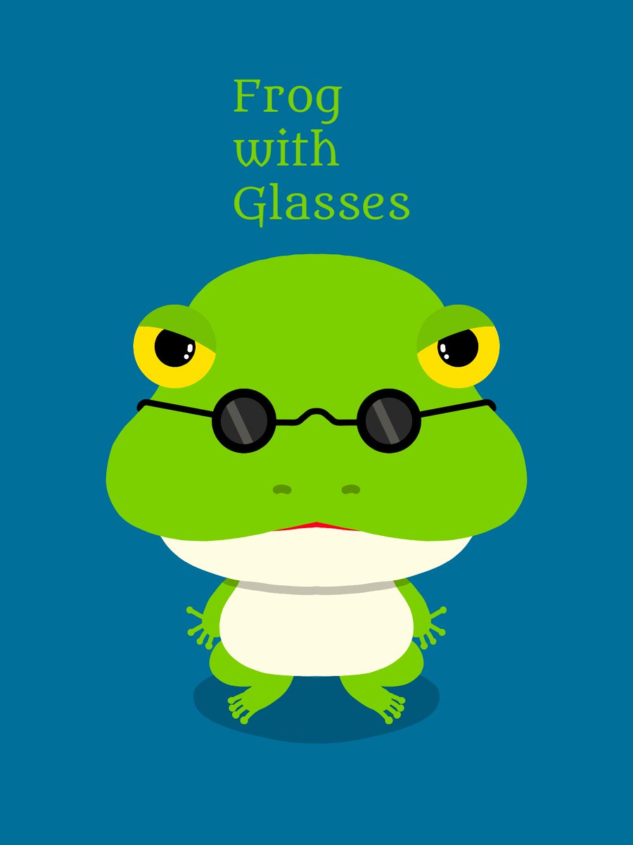 メガネをかけたカエル のイラスト マンガ コスプレ モデル作品 Twoucan
